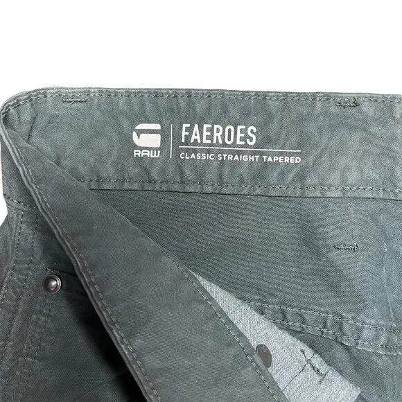 G-Star Raw Men's Straight Tapered Faeros Pants Green/Balsam W33xL32 - Picture 10 of 11